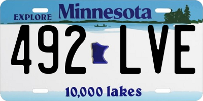 MN license plate 492LVE