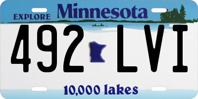 MN license plate 492LVI