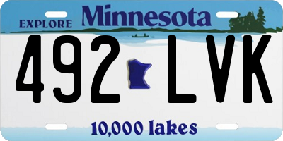 MN license plate 492LVK