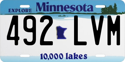MN license plate 492LVM