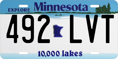 MN license plate 492LVT