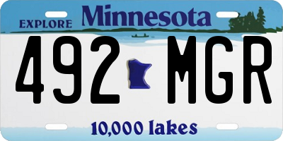 MN license plate 492MGR