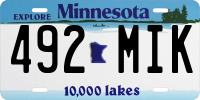 MN license plate 492MIK