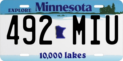 MN license plate 492MIU