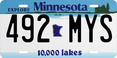 MN license plate 492MYS