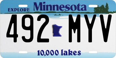 MN license plate 492MYV