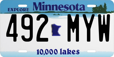 MN license plate 492MYW