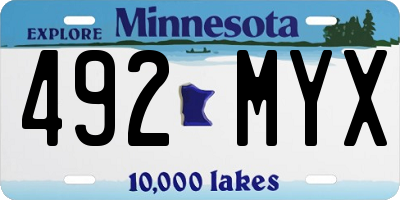 MN license plate 492MYX