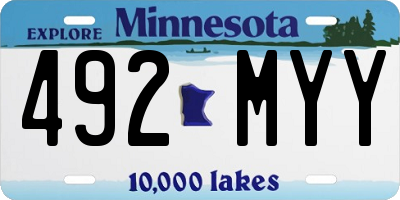 MN license plate 492MYY