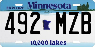 MN license plate 492MZB