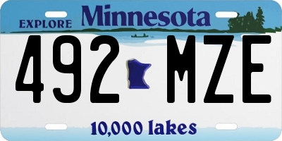 MN license plate 492MZE