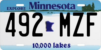 MN license plate 492MZF