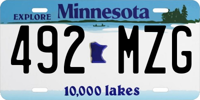 MN license plate 492MZG