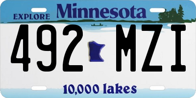 MN license plate 492MZI
