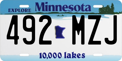 MN license plate 492MZJ