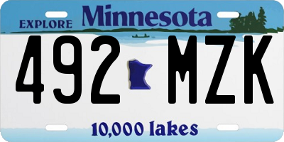 MN license plate 492MZK