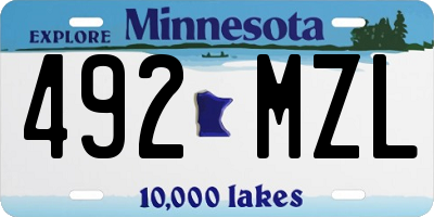 MN license plate 492MZL