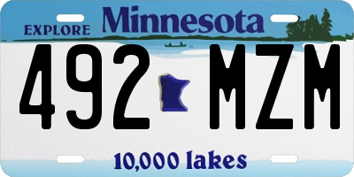 MN license plate 492MZM