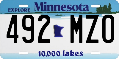 MN license plate 492MZO