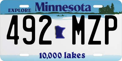 MN license plate 492MZP