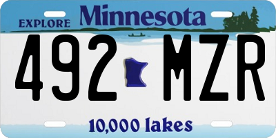 MN license plate 492MZR