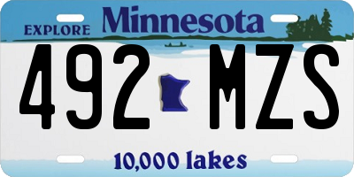 MN license plate 492MZS