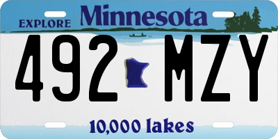MN license plate 492MZY