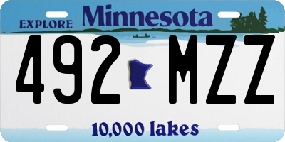 MN license plate 492MZZ