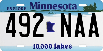 MN license plate 492NAA