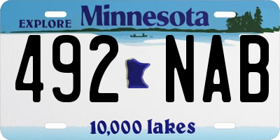 MN license plate 492NAB