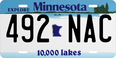 MN license plate 492NAC