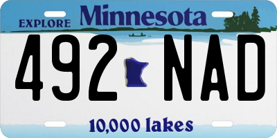 MN license plate 492NAD