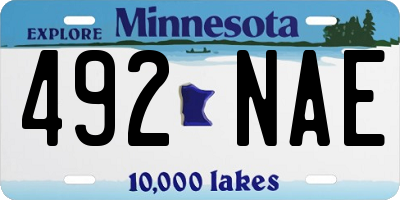 MN license plate 492NAE