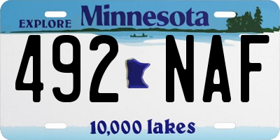 MN license plate 492NAF