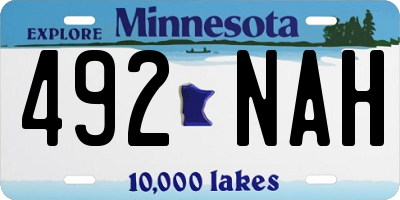 MN license plate 492NAH
