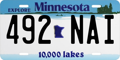 MN license plate 492NAI
