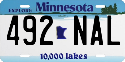 MN license plate 492NAL