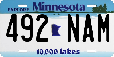 MN license plate 492NAM
