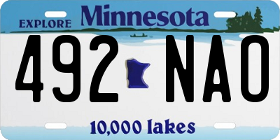MN license plate 492NAO