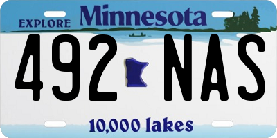 MN license plate 492NAS