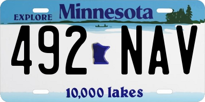 MN license plate 492NAV