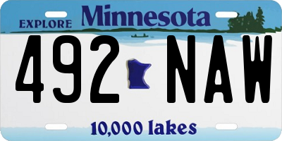 MN license plate 492NAW