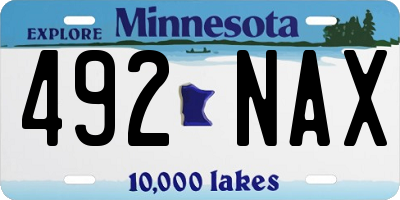 MN license plate 492NAX