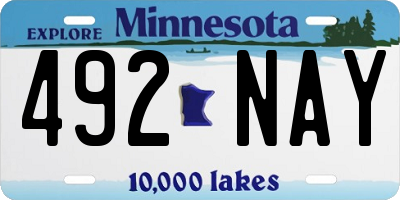 MN license plate 492NAY