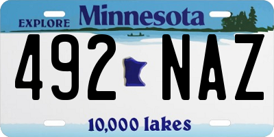 MN license plate 492NAZ