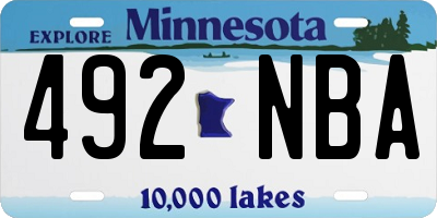 MN license plate 492NBA