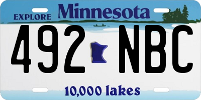 MN license plate 492NBC