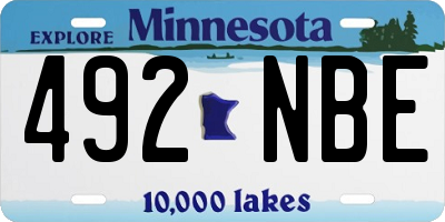 MN license plate 492NBE