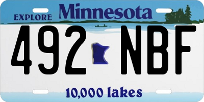MN license plate 492NBF