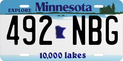 MN license plate 492NBG